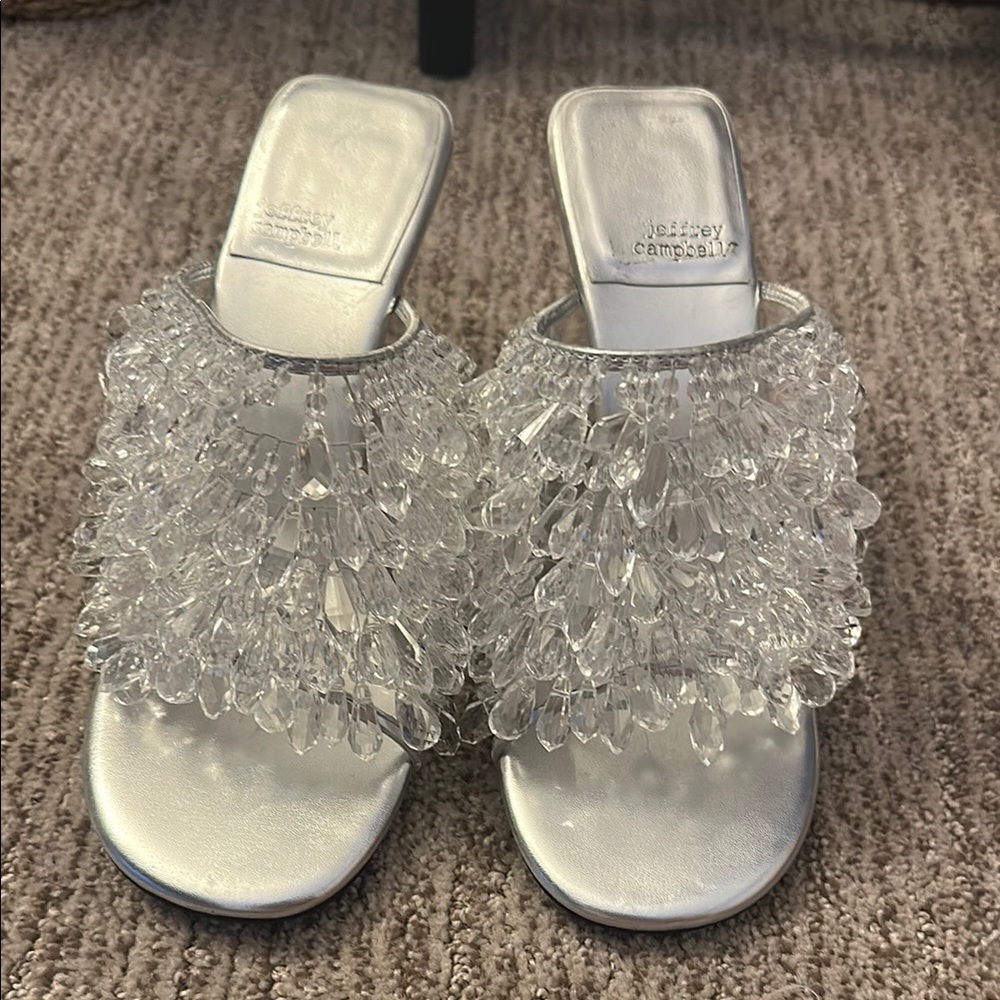 Jeffrey Campbell Silver Beaded Women's Shoes